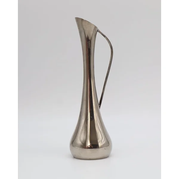 1960s Modernist Silver-Plated Bud Vase with Sculpted Handle