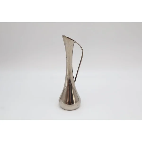 1960s Modernist Silver-Plated Bud Vase with Sculpted Handle