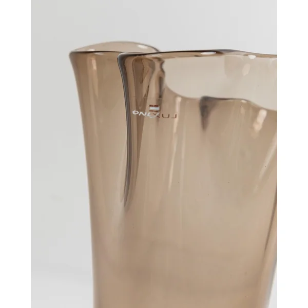 1980s Murano Glass Vase, Smoky Brown Organic Wavy Form