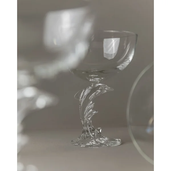 5 Luminarc Delfin Champagne Coupes, France 80s