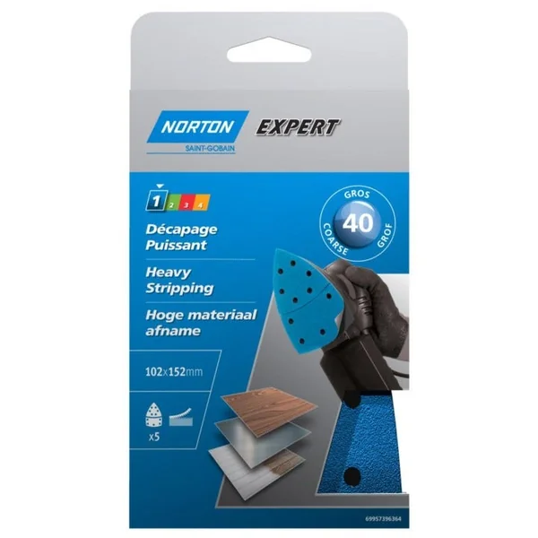 5 Patins multiponçeuse perf. auto-agrip. G40 102x152