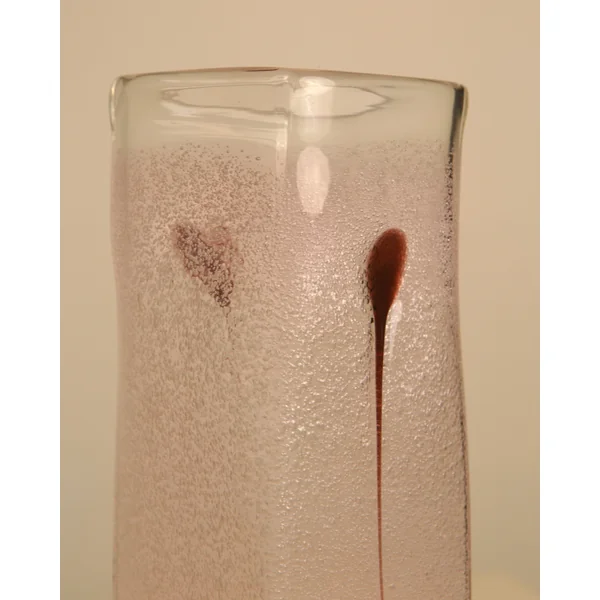 80s Italian Murano Glass Vase and Purple Feather