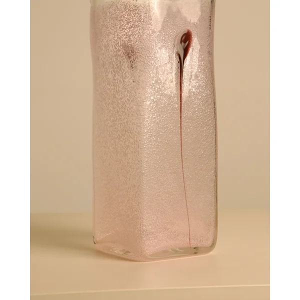 80s Italian Murano Glass Vase and Purple Feather