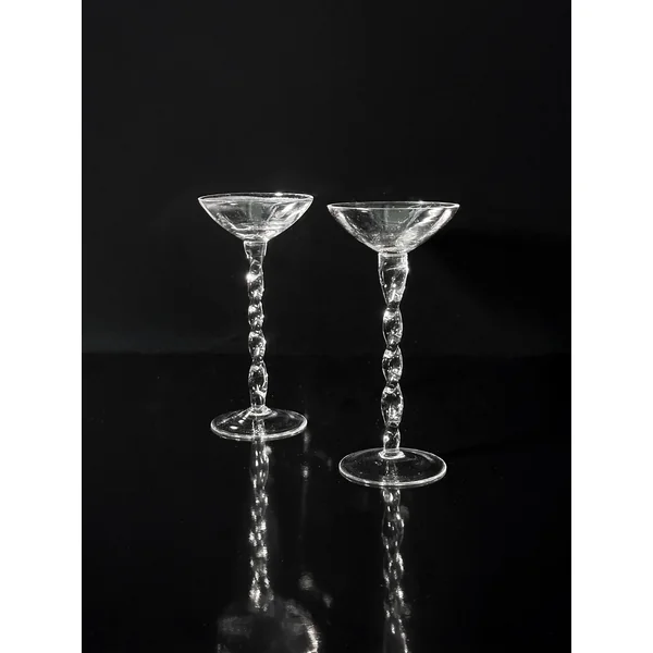 8 Iridescent Art Nouveau Liqueur Glasses -1910s