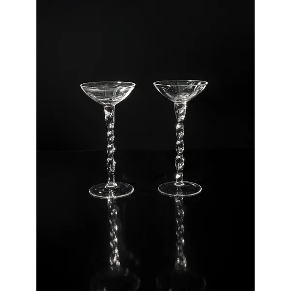 8 Iridescent Art Nouveau Liqueur Glasses -1910s