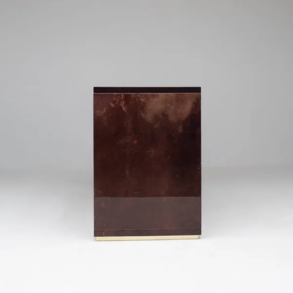 Aldo Tura Cabinet in Brown Lacquer with Brass Details
