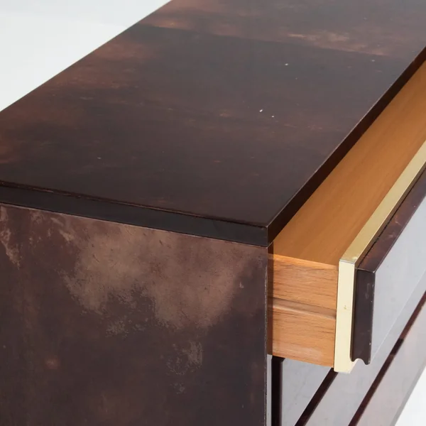 Aldo Tura Cabinet in Brown Lacquer with Brass Details