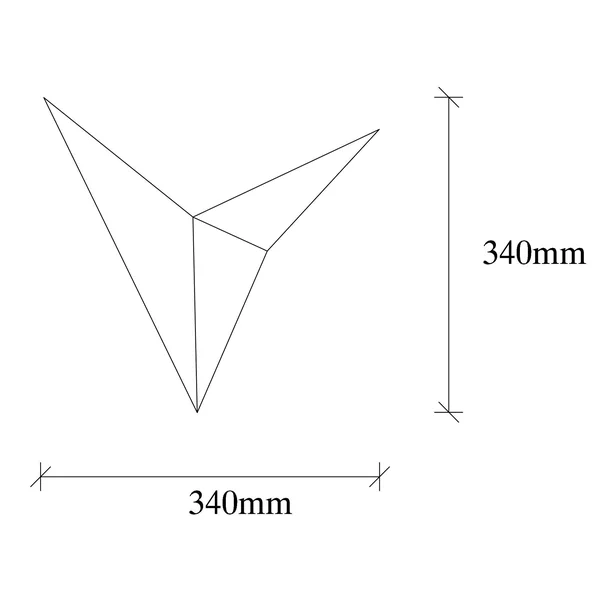 Applique murale design blanche, origami triangulaire SFAX