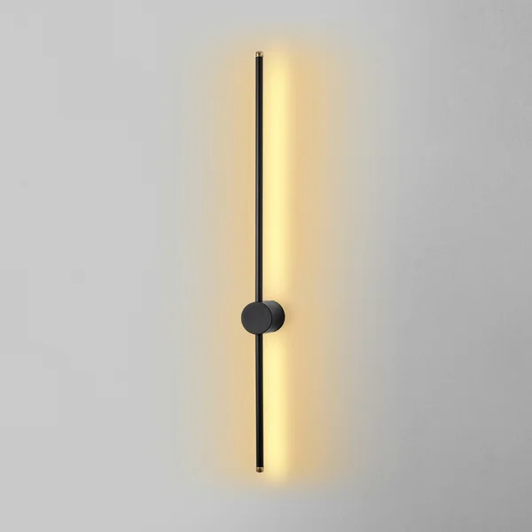 Applique murale LED design, 1 tige noire verticale VIESTE