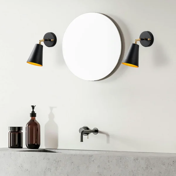 Applique murale moderne noire, abat-jour orientable SFAX