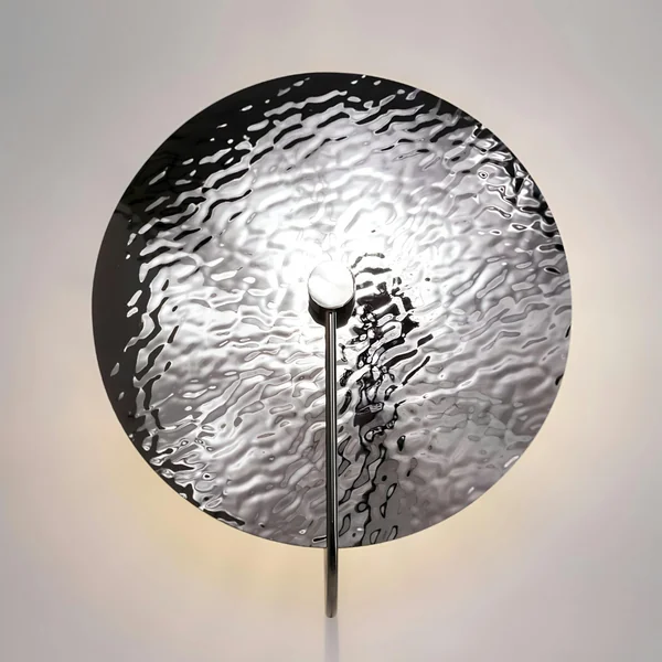 Applique verre moderne – disque argenté effet vague CALERA