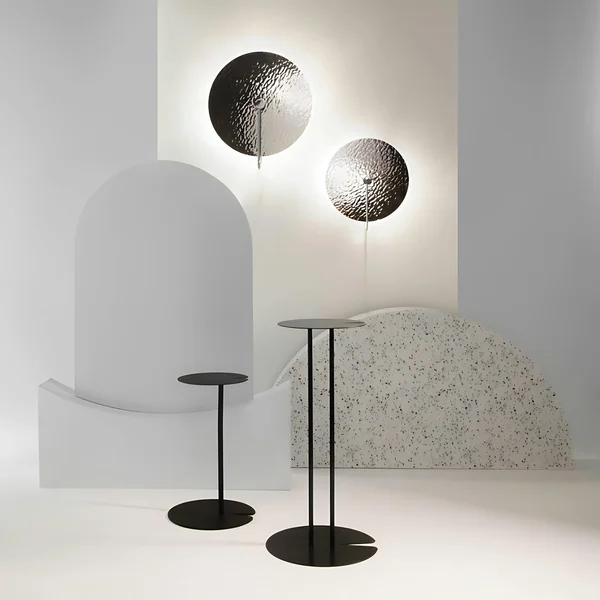 Applique verre moderne – disque argenté effet vague CALERA