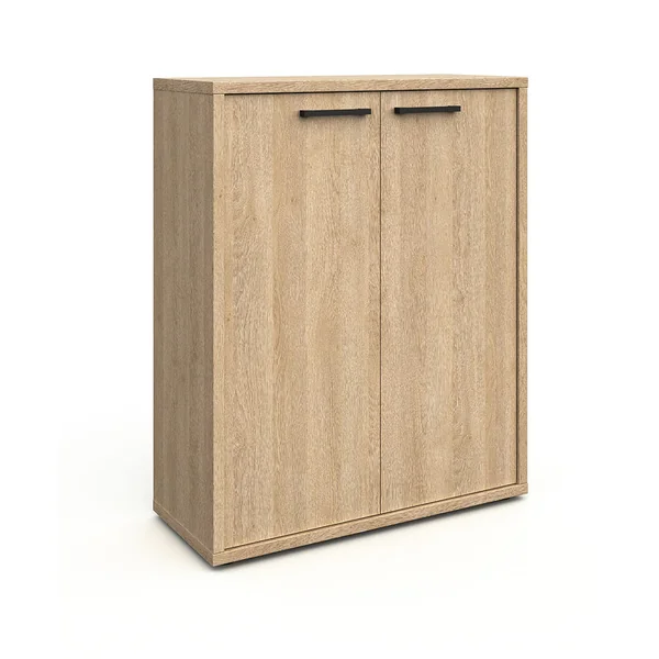 Armoire basse de bureau contemporaine chêne sable Lexos