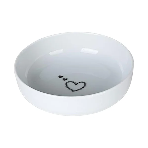 Assiette creuse poke bowl motif cœur noir (lot de 2) ELDA