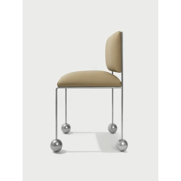 Ball Foot Sculptural Chair in (vegan) leather