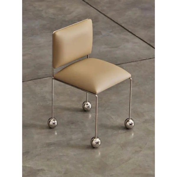 Ball Foot Sculptural Chair in (vegan) leather