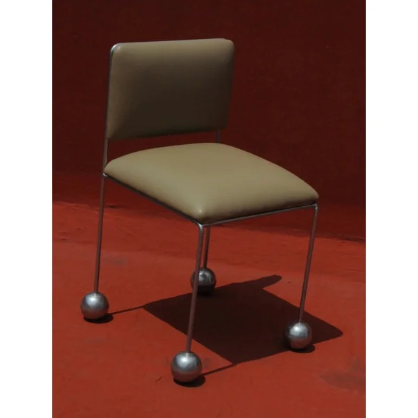 Ball Foot Sculptural Chair in (vegan) leather