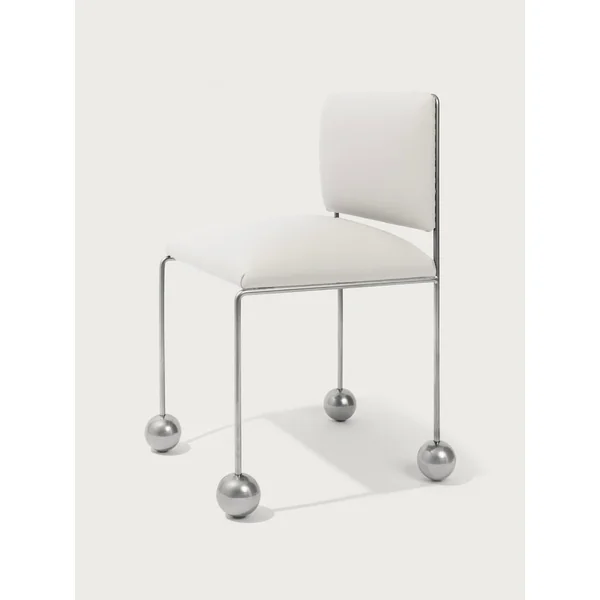 Ball Foot Sculptural Chair in (vegan) leather