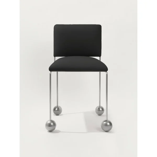 Ball Foot Sculptural Chair in (vegan) leather