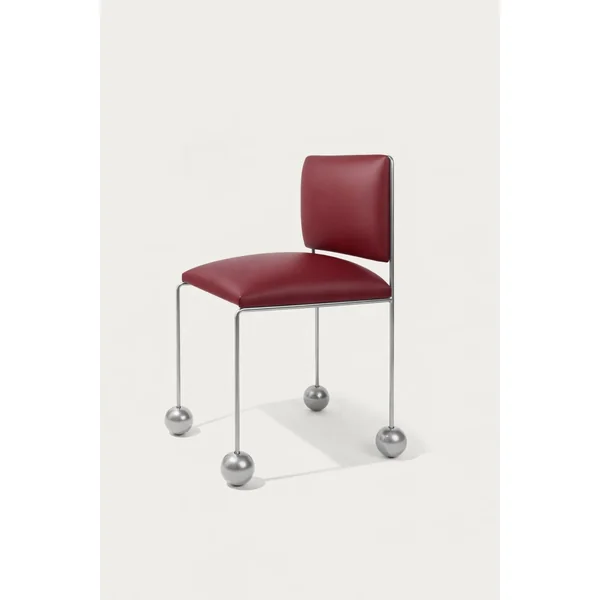 Ball Foot Sculptural Chair in (vegan) leather