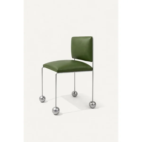 Ball Foot Sculptural Chair in (vegan) leather