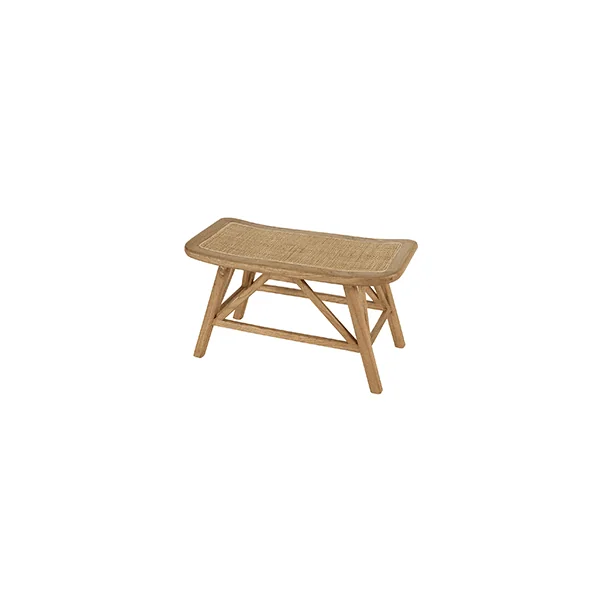 Banc 1 place en bois de mindi et rotin naturel TIVARO