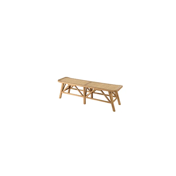 Banc 2 places en bois de mindi et rotin naturel TIVARO