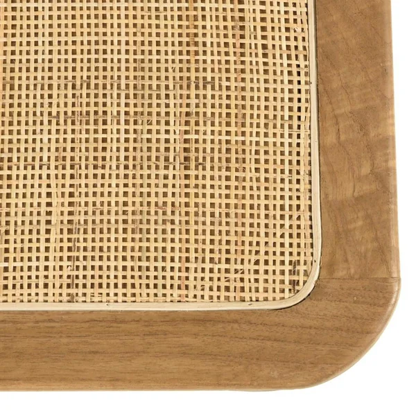 Banc 2 places en bois de mindi et rotin naturel TIVARO