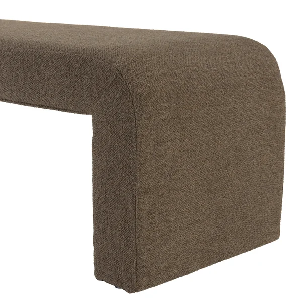 Banc/ Bout de lit en tissu petite bouclette taupe foncé COLOMBUS
