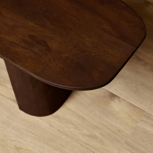 Banc de salle à manger bois foncé pieds courbes 180 cm ALMA