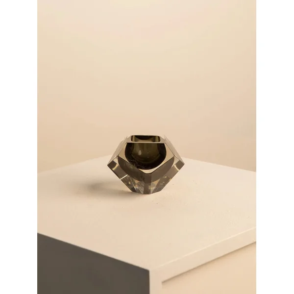 Black "Diamant" Ashtray in Murano Glass by Flavio Poli for Seguso 60's