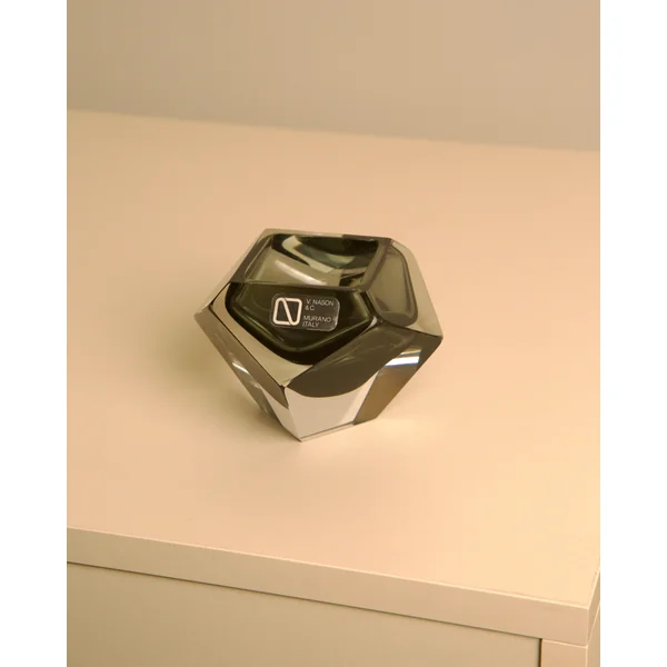 Black “Diamond” in Murano Glass by Flavio Poli for Seguso 60's