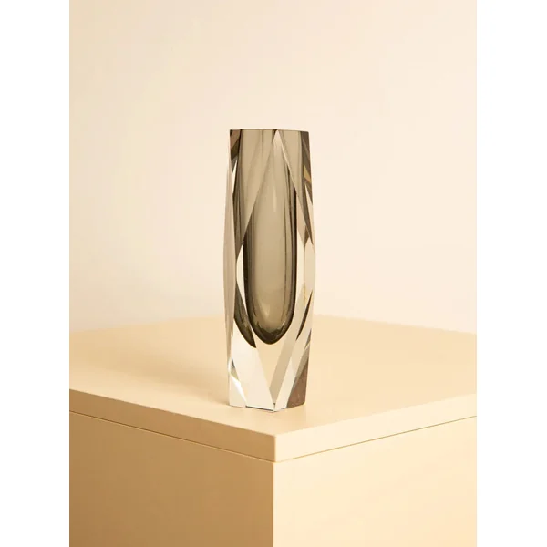 Black “Diamond” vase by Flavio Poli for Mandruzzato 70s