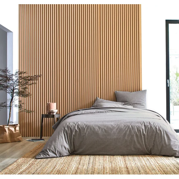 BLANC DES VOSGES Drap coton bio et recylé Ressources - Anthracite - 240 x 300 cm