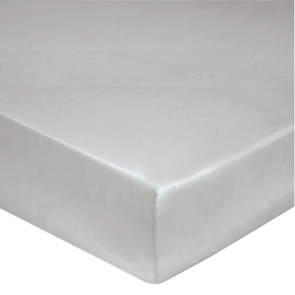 BLANC DES VOSGES Drap housse Percale Easy - Platine - 180 x 200 cm