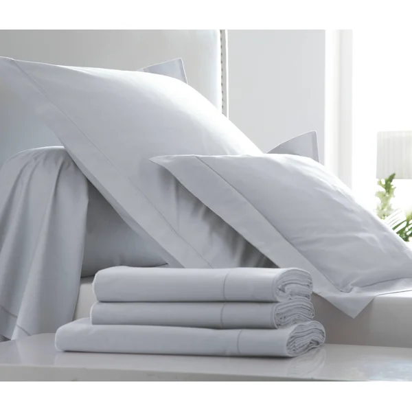 BLANC DES VOSGES Drap Percale Easy - Platine - 180 x 290 cm