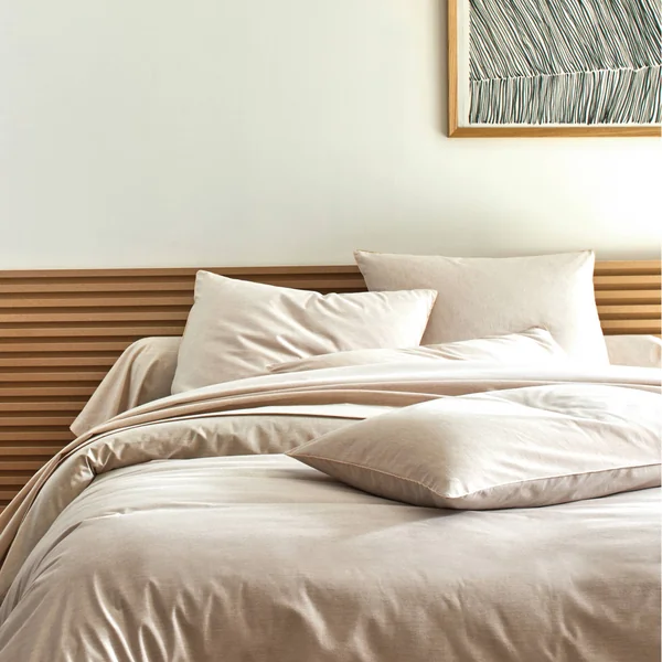 BLANC DES VOSGES Housse de couette coton bio et recyclé Ressources - Lin - 260 x 240 cm