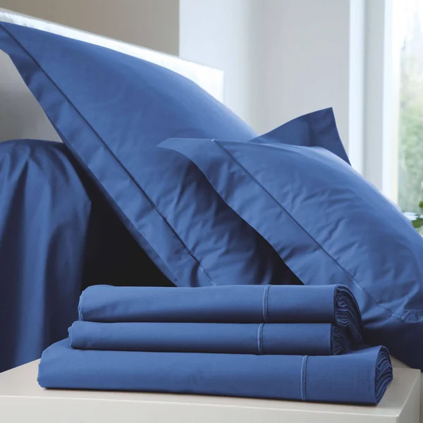 BLANC DES VOSGES Housse de couette Percale Easy - Bleu Royal - 300 x 240 cm