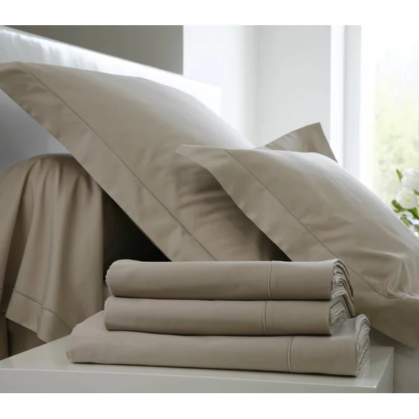 BLANC DES VOSGES Taie d'oreiller Percale Easy - Chanvre - Taie d'oreiller 65 x 65 cm