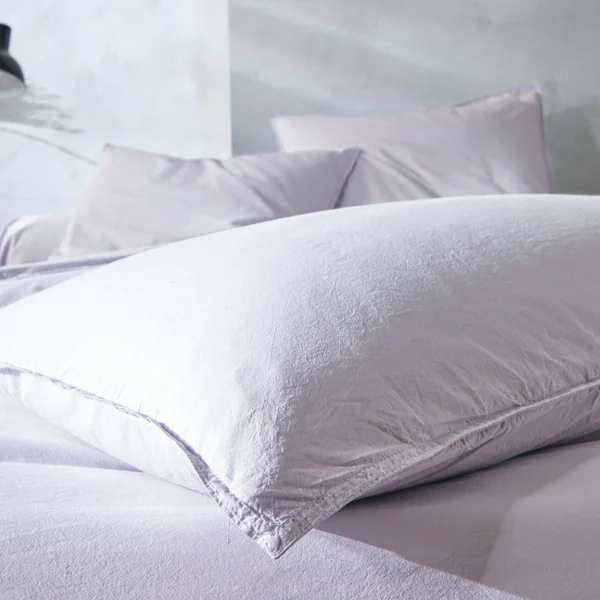 BLANC DES VOSGES Taie de traversin percale lavée Bohème - Perle - Taie de traversin 45 x 230 cm
