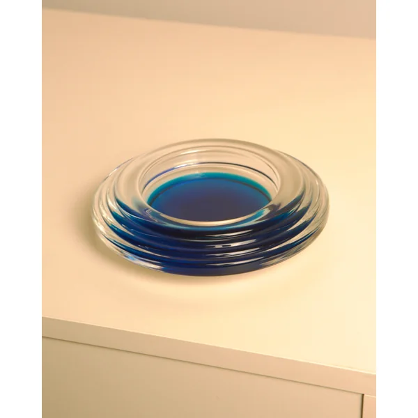 Blue Murano Glass Tray by Salviati, 1960s