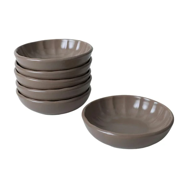 Bol apéro brun cendré forme fleur (lot de 6) EFIRA