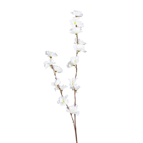 Branche artificielle de fleur de cerisier coloris beige - 74 cm