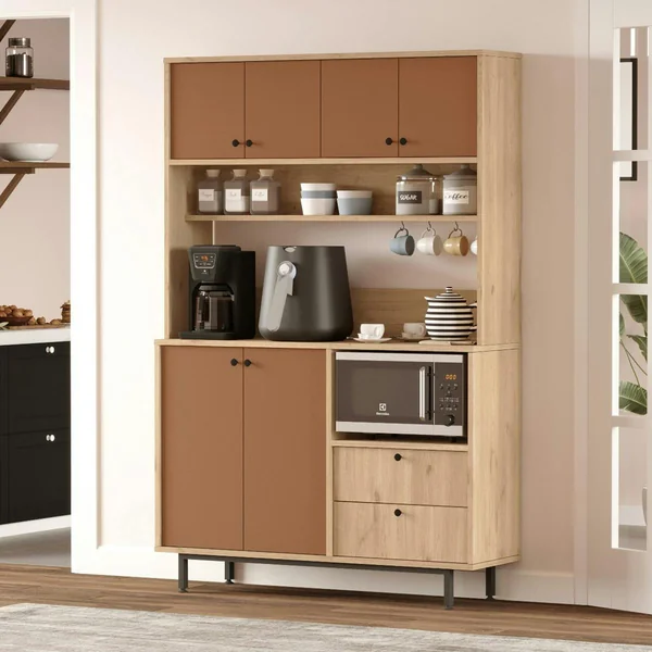 Buffet cuisine niche micro-ondes 6 portes L 120 cm JENA