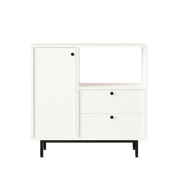 Buffet de cuisine blanc niche micro-ondes et 1 porte JENA