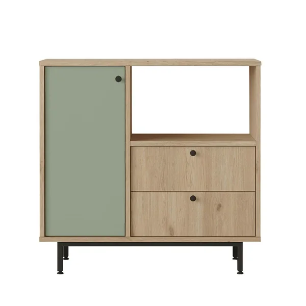 Buffet de cuisine niche micro-ondes et 1 porte sauge JENA