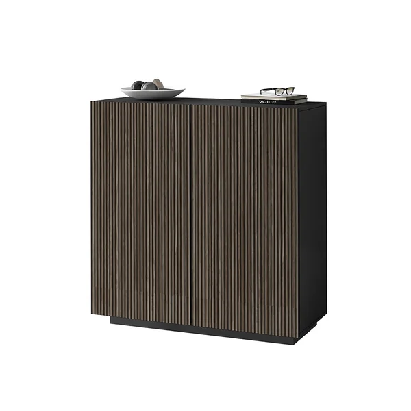 Buffet haut moderne 220 cm anthracite mat/chêne foncé Costarica