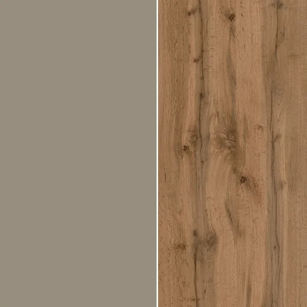 Buffet/bahut moderne 120 cm taupe/chêne wotan Grana