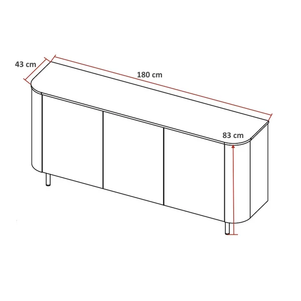 Buffet/bahut moderne 3 portes coloris cachemire Horizo