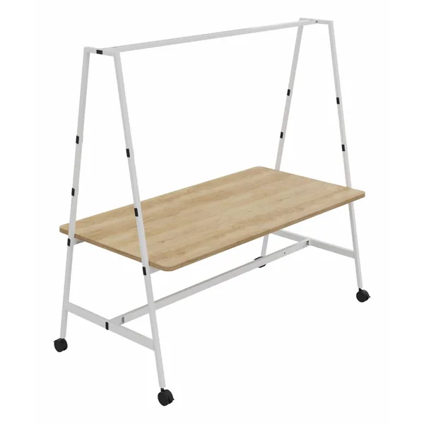 BURONOMIC Table de travail collaborative mobile Alto - Blanc - Largeur 180 cm